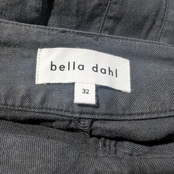 NEW Bella Dahl | Saige Linen/Cotton Wide Leg Crop In Black - Picture 5 of 12